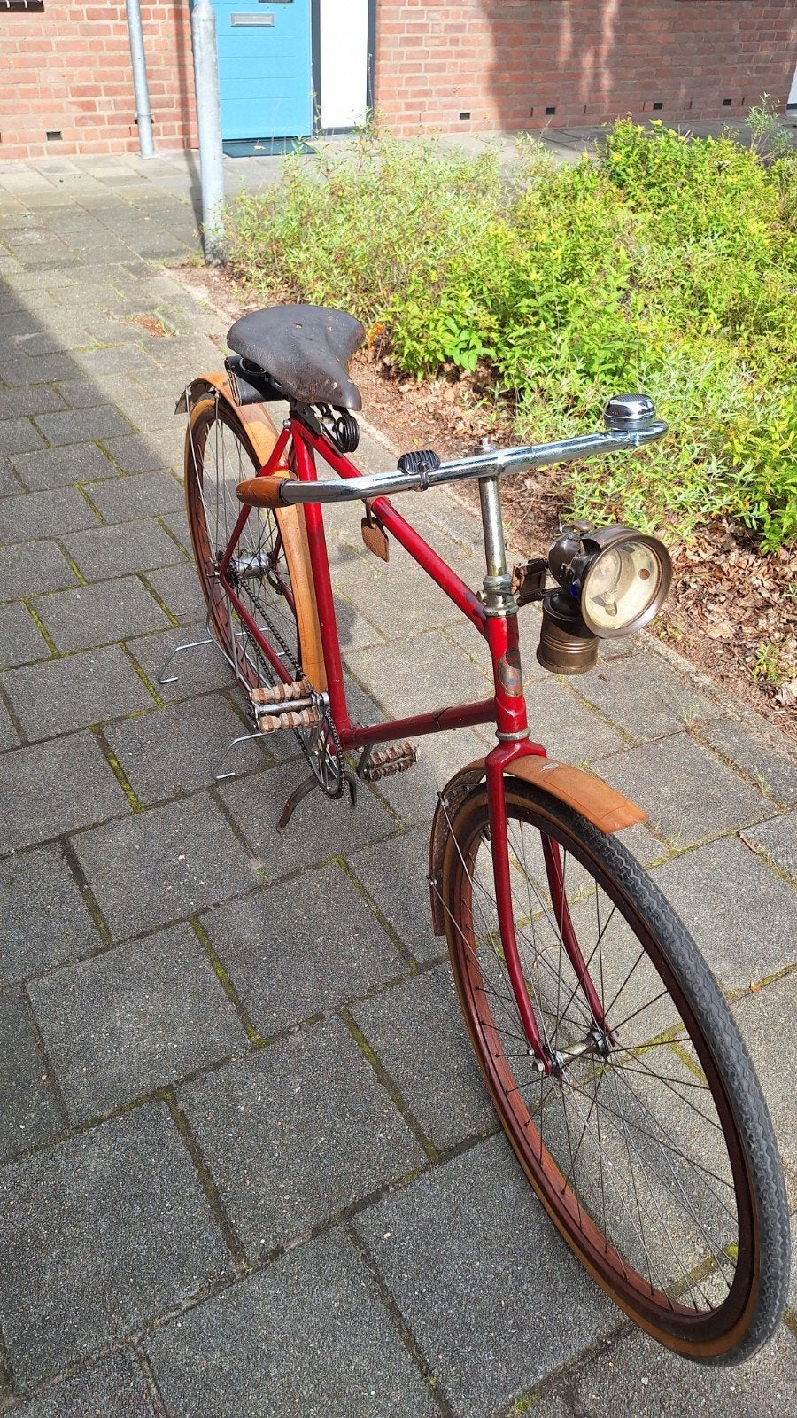 Indiana fiets met houten velgen en spatborden, Ophalen of Verzenden, Velgrem, Indiana, Jaren '50