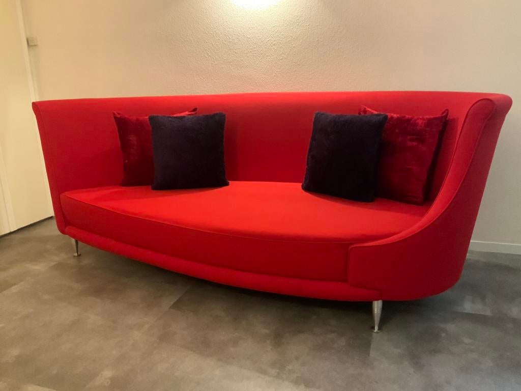 Bank Drop Soft newtone MOROSO stof Divina 623 rood., Ophalen, Gebruikt, Driepersoons, 75 tot 100 cm