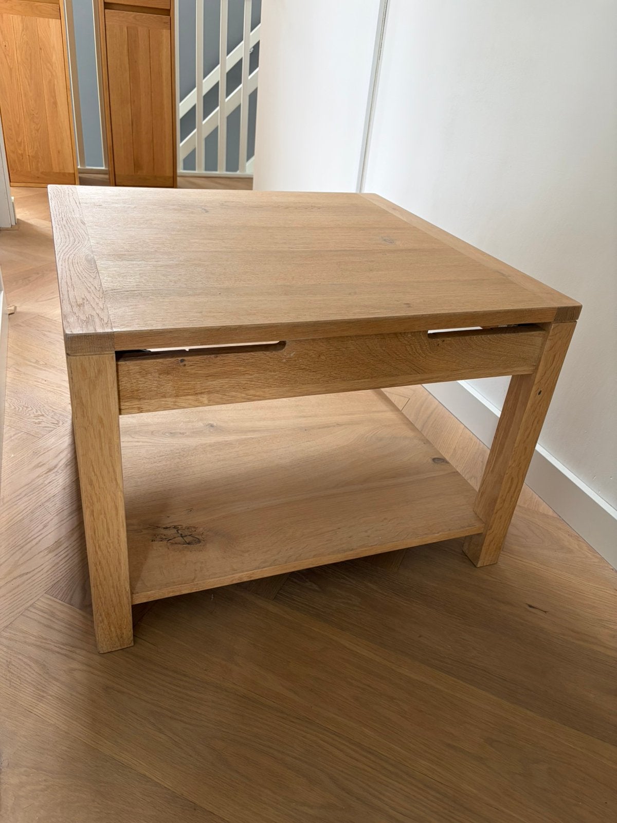 Eiken Salontafel te koop met onderblad, Huis en Inrichting, Zo goed als nieuw, 75 cm of meer, Rechthoekig, Hout