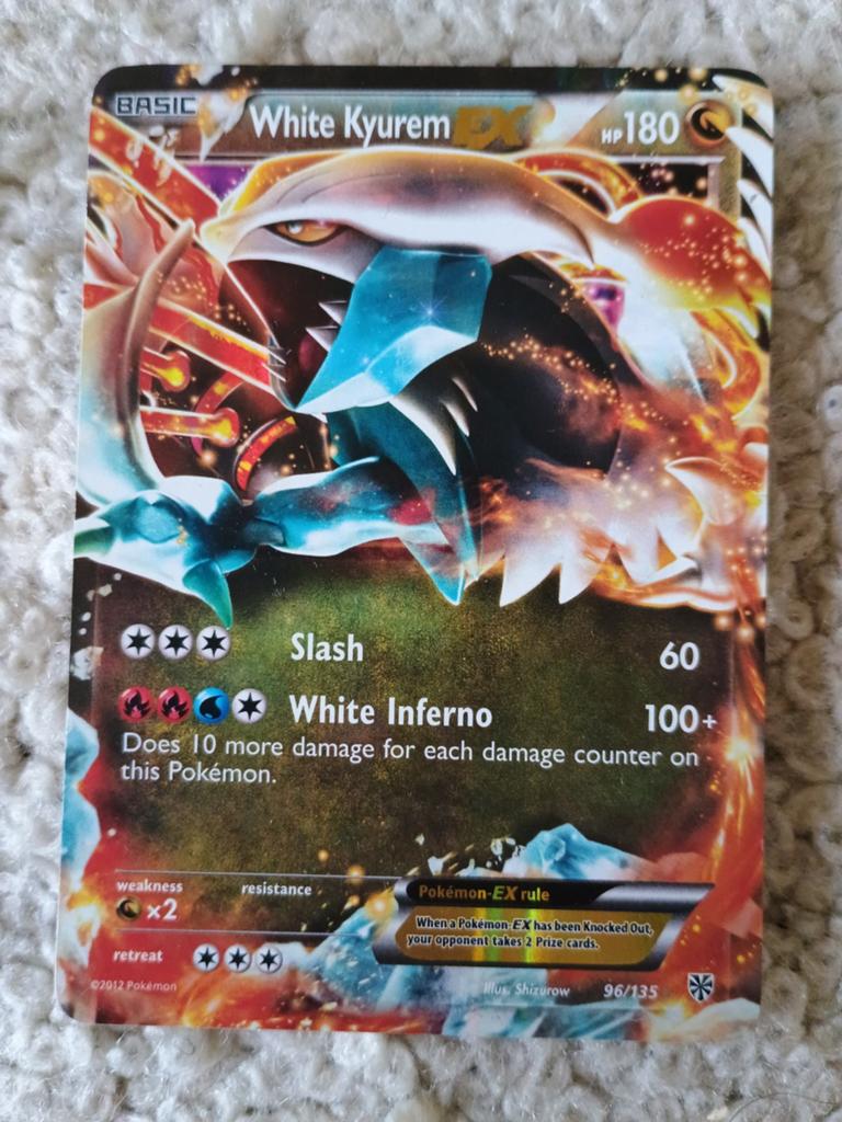 White kyurem EX 96/135 pokemon kaart, Ophalen of Verzenden, Zo goed als nieuw, Losse kaart, Foil