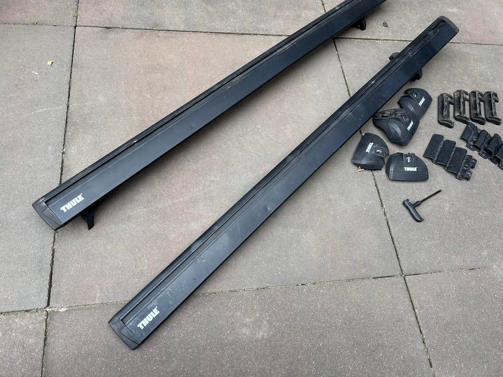 Thule WingBar Evo Zwart dakdragers 130 cm Breed, Auto diversen, Dakdragers, Ophalen, Gebruikt