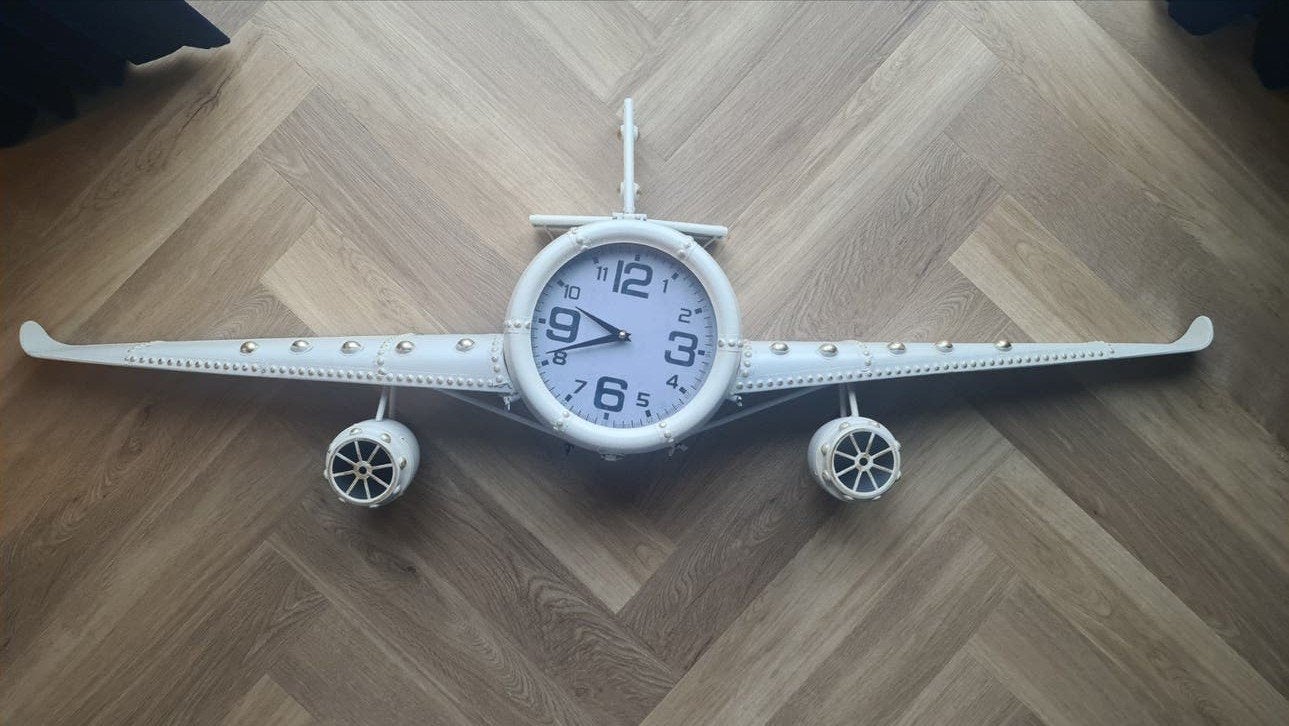 klok - vliegtuigklok - vliegtuigkamer - opbergruimte - 150cm, Huis en Inrichting, Woonaccessoires | Klokken, Ophalen, Wandklok