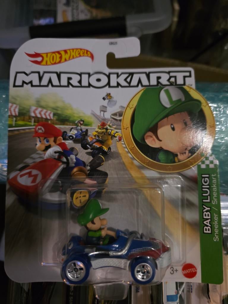 Hot Wheels Mario Kart Baby Luigi Sneeker, 333 Continental Boulevard El Segundo, CA 90245 USA, Nieuw, Ophalen of Verzenden, Mattel