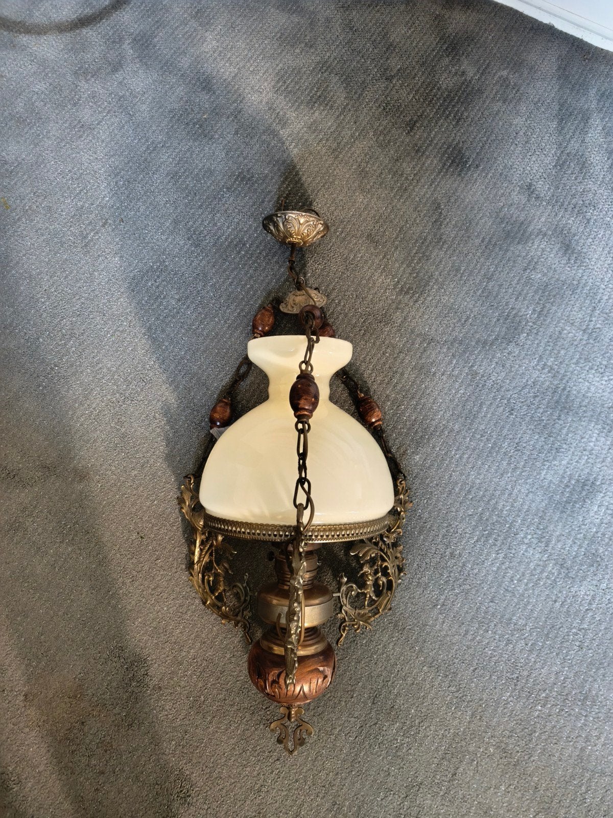 Antieke Electra Hanglamp met Unieke Details, Antiek en Kunst, Antiek | Lampen, Ophalen of Verzenden
