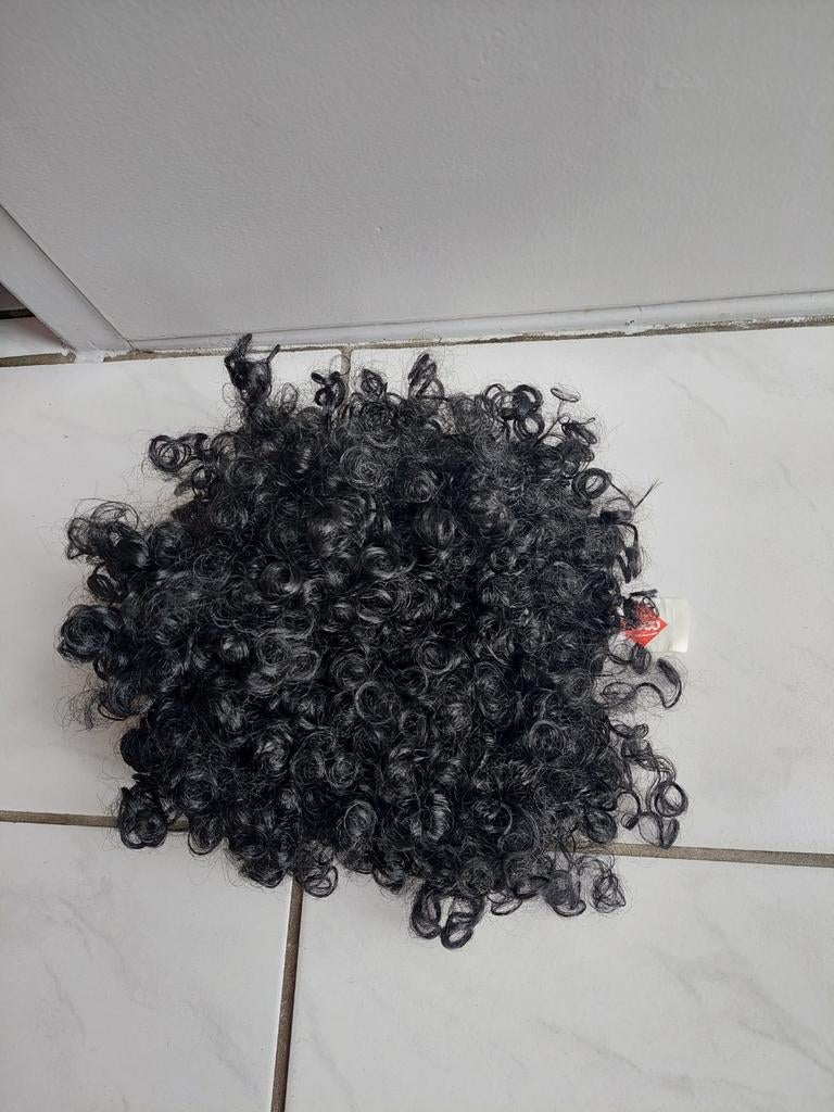 C1000 Pieten Pruik - Zwarte Krullen Pruik, C1000, Ophalen of Verzenden