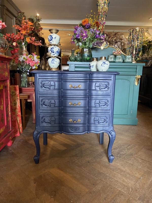 Vintage Queen Ann ladekastje, orgelgebogen kastje VdlM, Huis en Inrichting, Kasten | Ladekasten, Zo goed als nieuw, Minder dan 100 cm