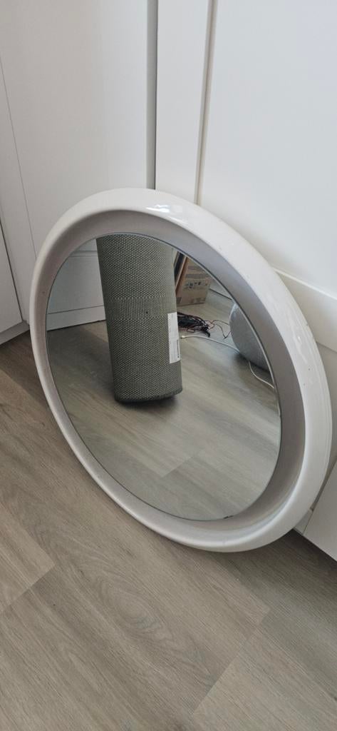 Vintage Italiaanse porseleinen spiegel, Antiek en Kunst, Antiek | Spiegels, Ophalen, Rond, 50 tot 100 cm, Minder dan 100 cm