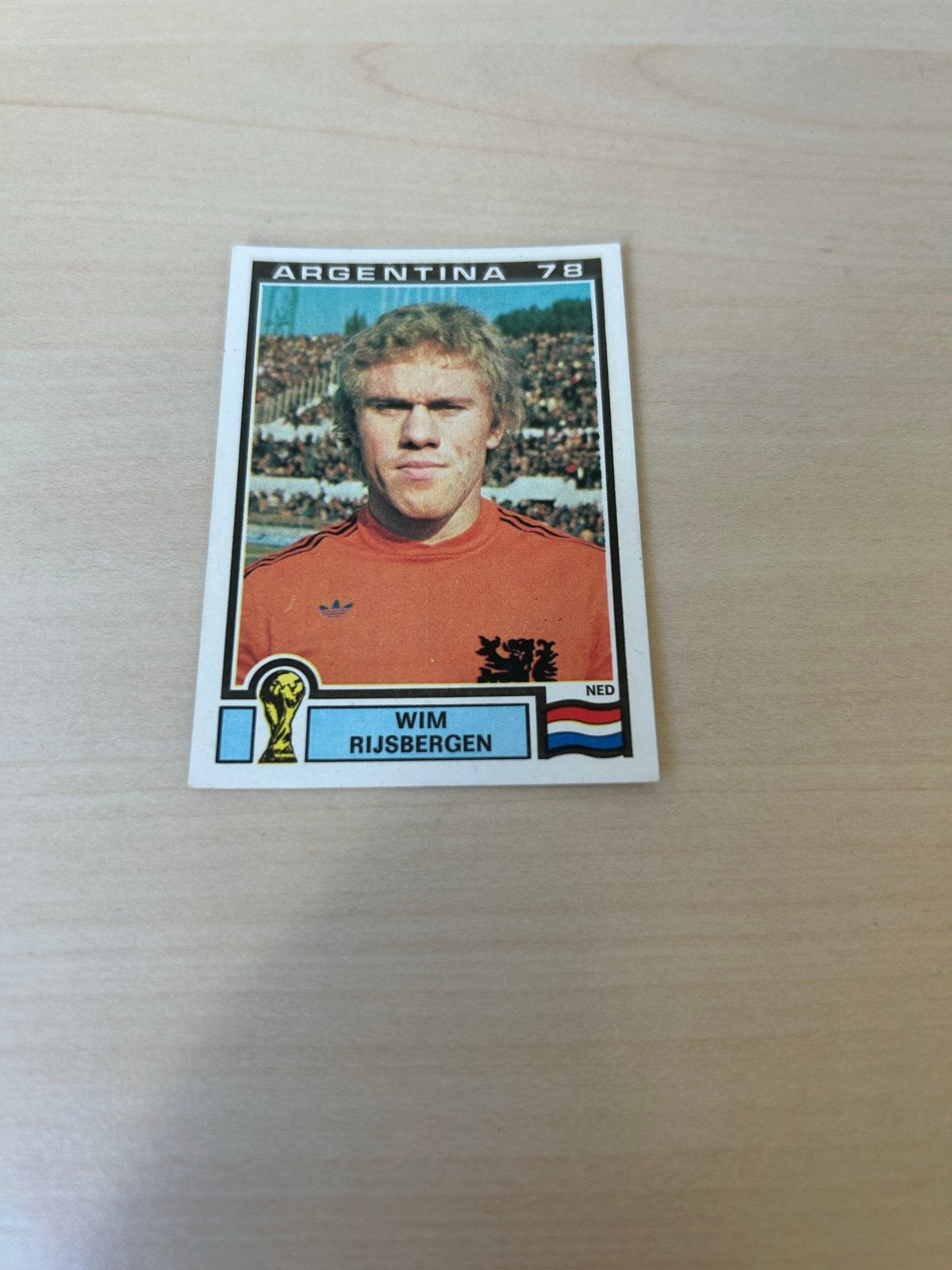 Panini Voetbalplaatje Wim Rijbergen Argentinië 78 WK, Ophalen of Verzenden, Zo goed als nieuw, Sticker