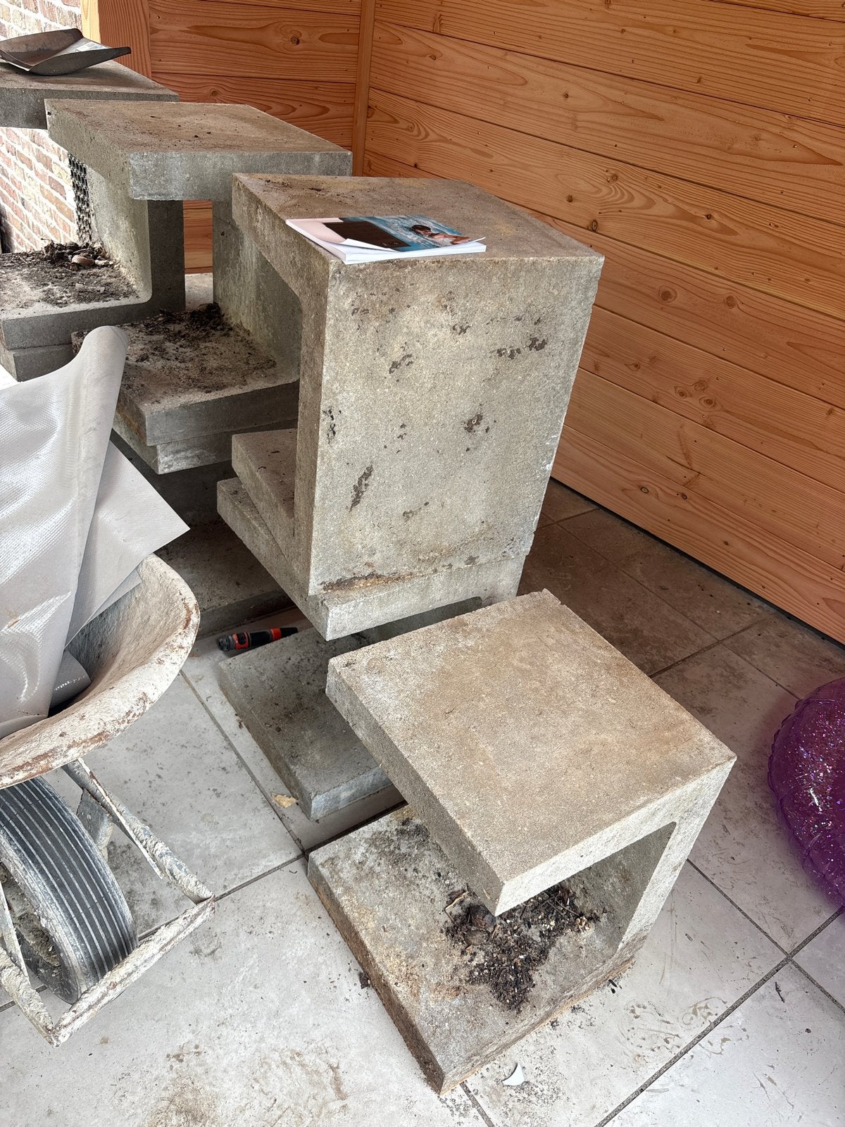 8 x u element beton 40x40x50, Ophalen, Overige materialen, Gebruikt, Minder dan 30 cm