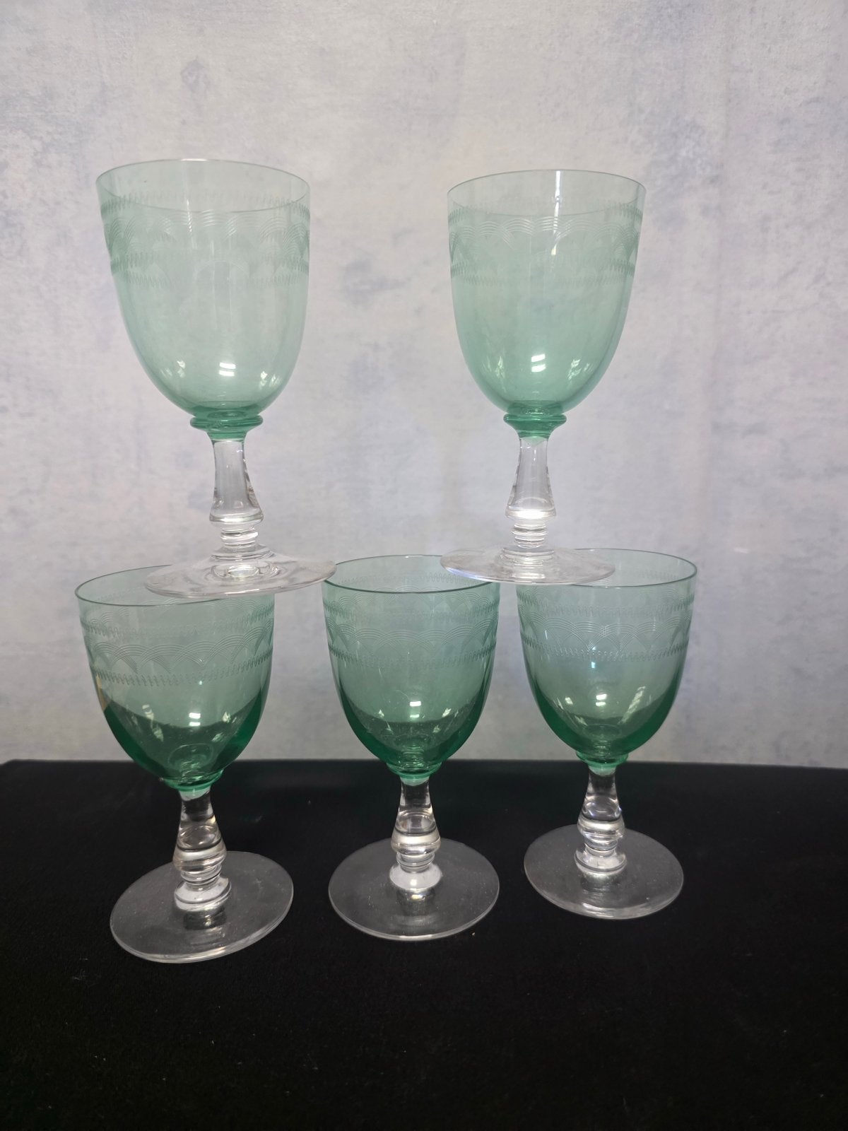 5 uranium annagroen glazen 12.5 cm, Antiek en Kunst, Ophalen of Verzenden