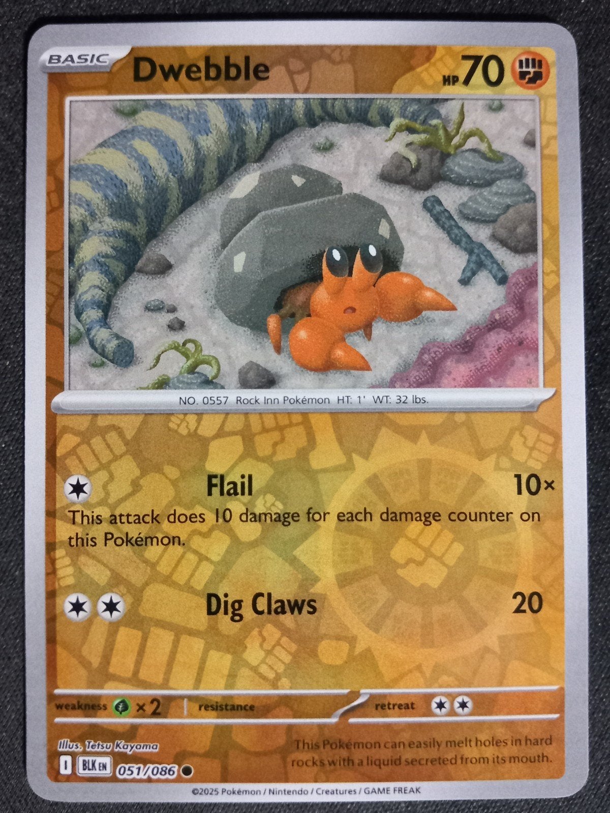 Pokemon Dwebble 051/086 Black Bolt Reverse Excellent, Verzenden, Zo goed als nieuw, Losse kaart, Foil