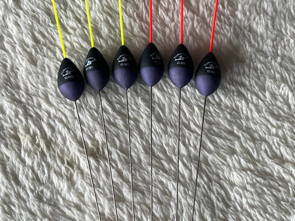 adv 172 / NIEUW set 6 dobbers TUBERTINI 0,50gr, Ophalen of Verzenden, Nieuw, Dobber of Lood