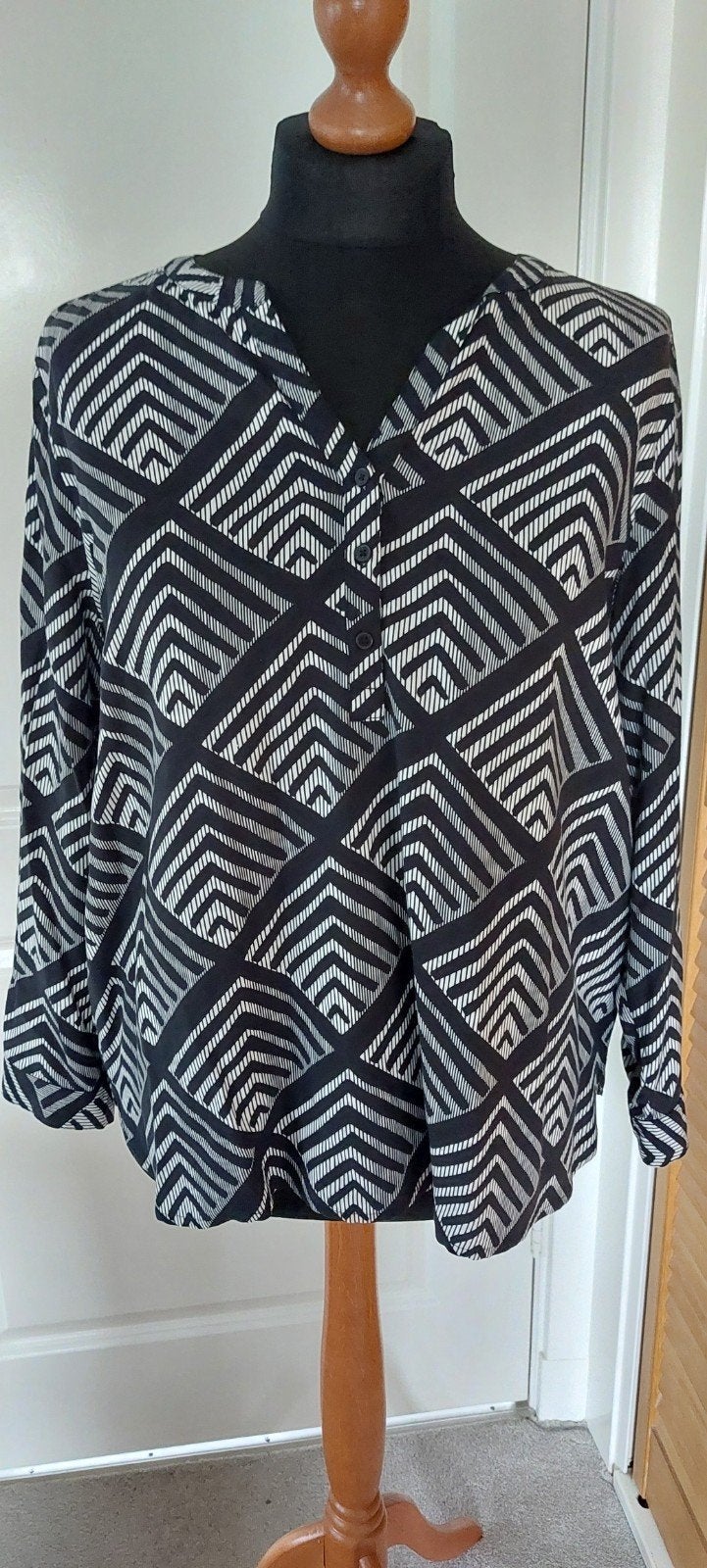Cecil Blouse Zwart/Wit Patroon Maat XL, Zwart, Maat 46/48 (XL) of groter, Ophalen of Verzenden, Zo goed als nieuw