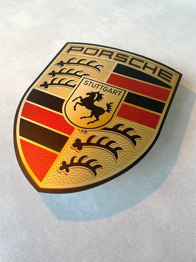 Reclamebord Porsche logo embleem, aluminium, 30x40 cm, Ophalen of Verzenden, Nieuw, Reclamebord