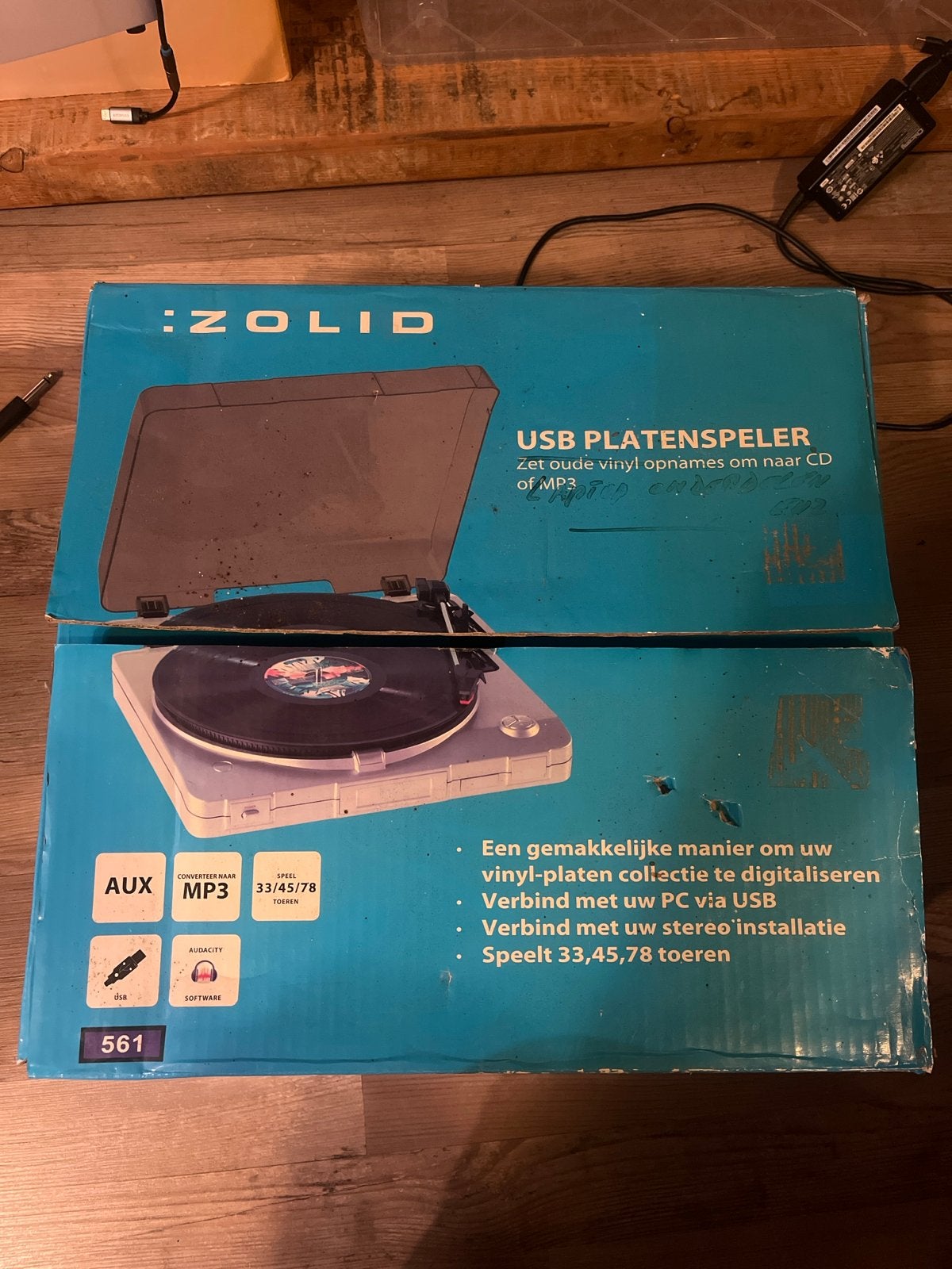 Zolid USB Platenspeler - Digitaliseer je vinylcollectie, Gebruikt, USB-aansluiting, Platenspeler, Ophalen
