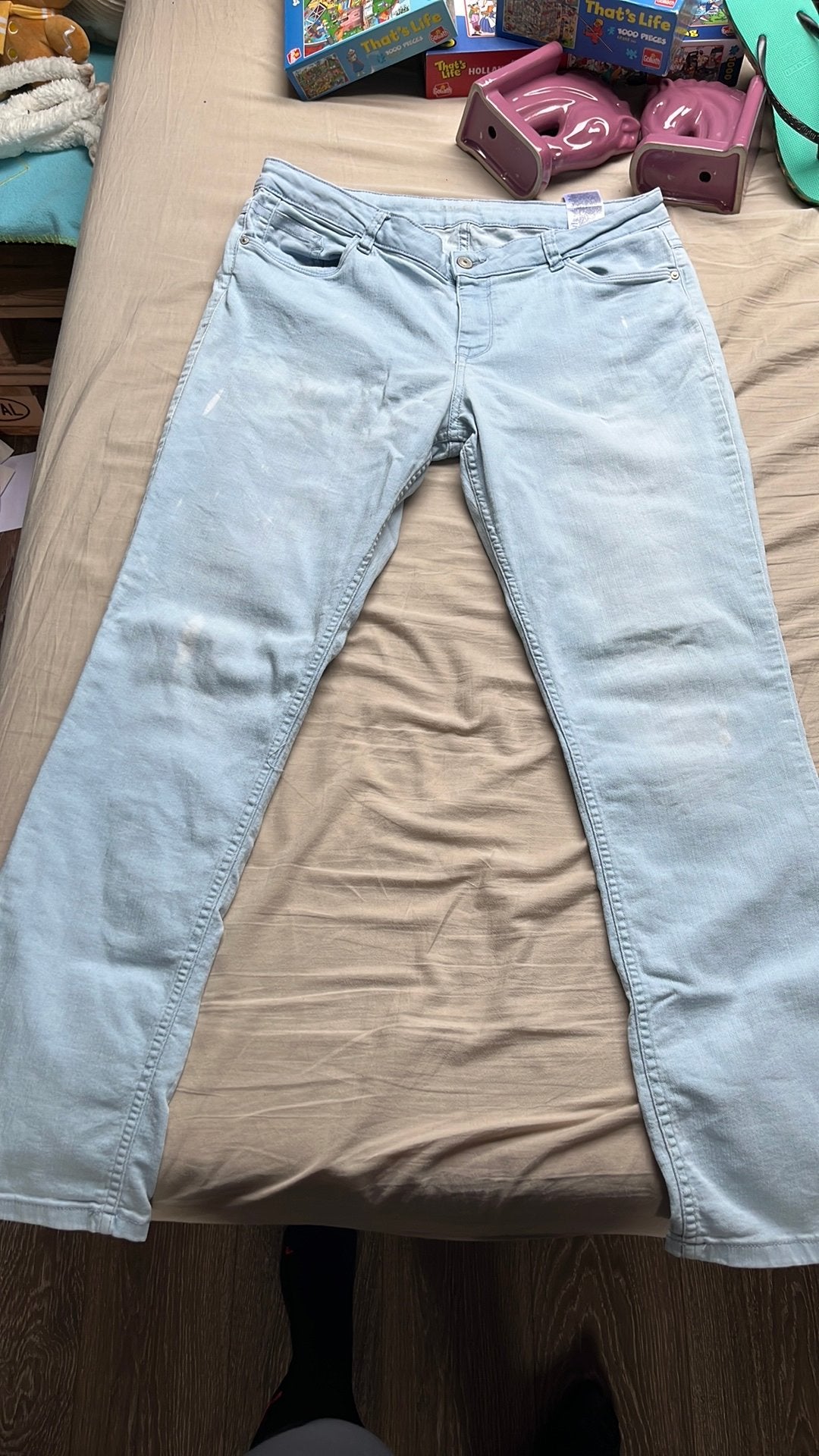 Lichtblauwe jeans - Maat 46, Ophalen of Verzenden, Gedragen, Blauw, Overige jeansmaten