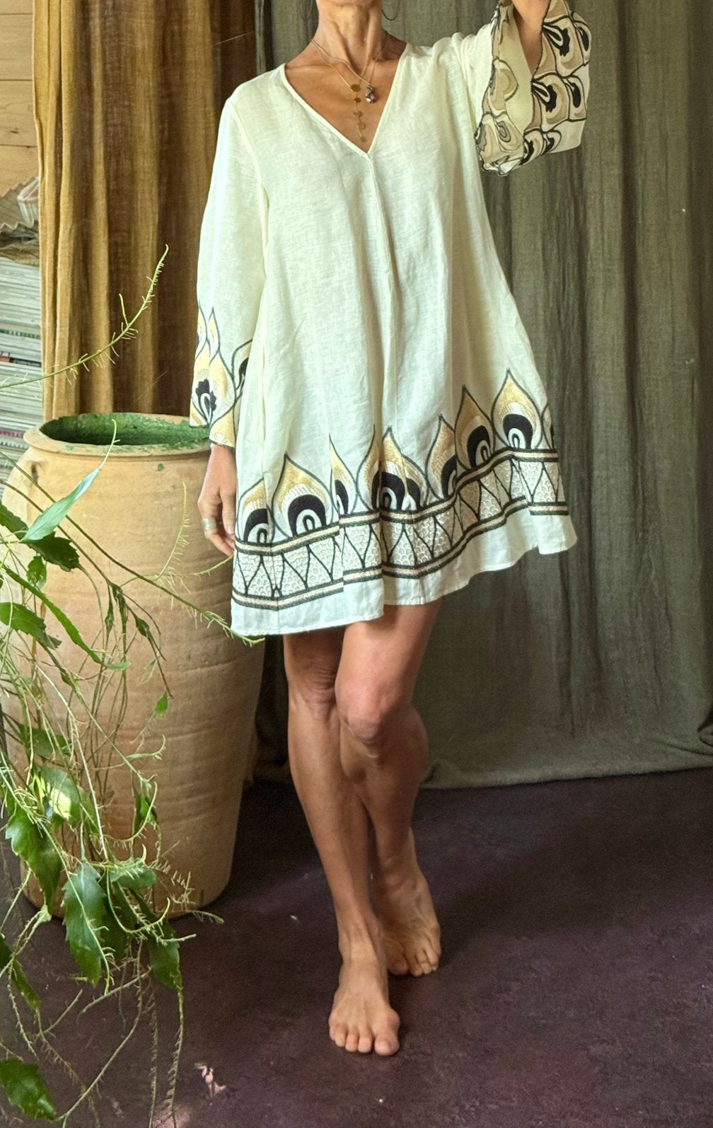 Mooie Archiac Kori linnen tuniek jurk vib 25 gaaf! 36/38, Kleding | Dames, Ophalen of Verzenden, Zo goed als nieuw, Maat 36 (S)