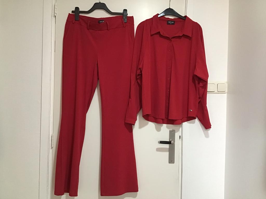 Rood broekpak maat XXXL 46/48, Ophalen of Verzenden, Zo goed als nieuw, Rood, Broek of Spijkerbroek