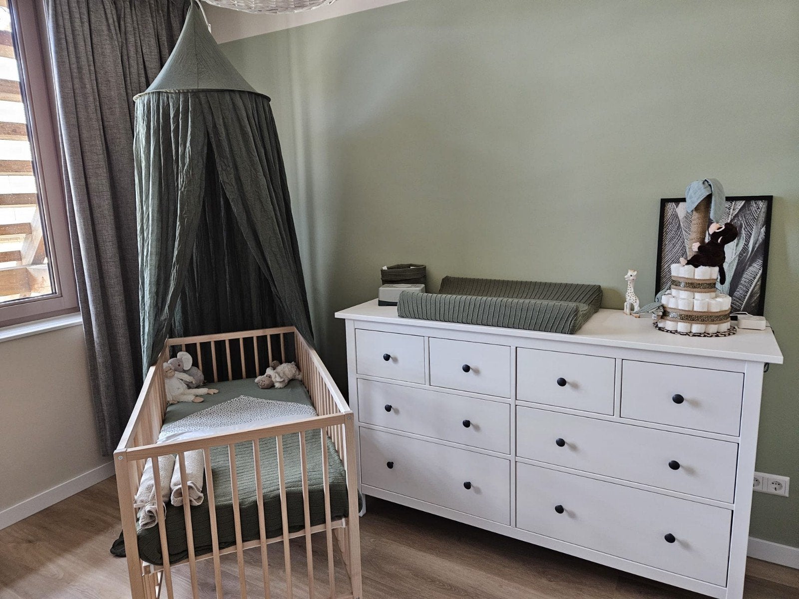 Jollein Klamboe Baby Vintage Leaf Green, Groen, Jollein, Ophalen of Verzenden, Zo goed als nieuw