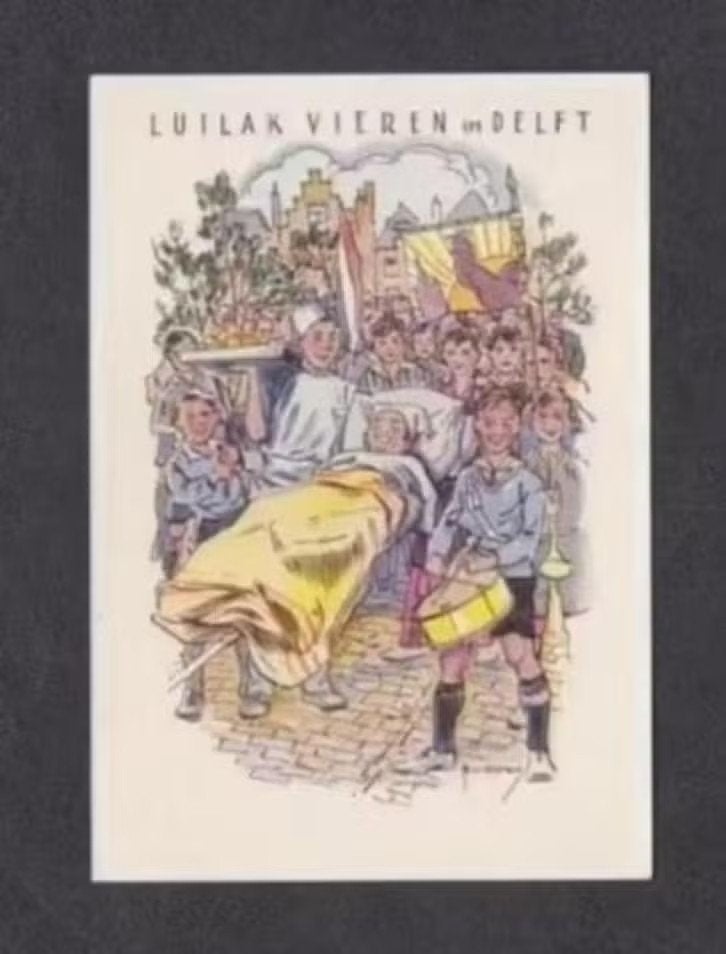 Delft Luilank Vieren Optocht Jaren 20/30., Ophalen of Verzenden, 1920 tot 1940, Ongelopen, Noord-Holland
