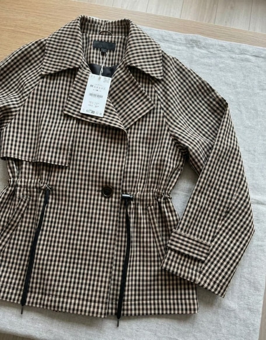Viral en uitverkochte Zara Trenchcoat met Ruitpatroon (S, M,, Kleding | Dames, Zara, Nieuw, Maat 36 (S), Meerkleurig