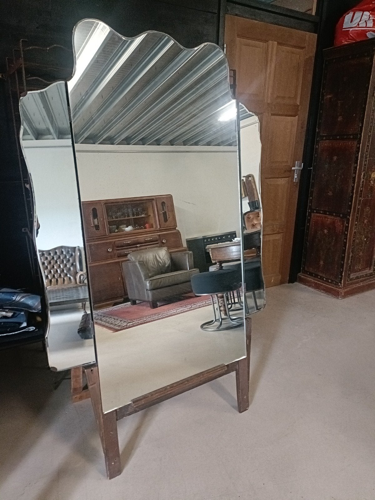 Unieke passpiegel, Huis en Inrichting, Woonaccessoires | Spiegels, Ophalen, Gebruikt, 75 tot 100 cm, Overige vormen