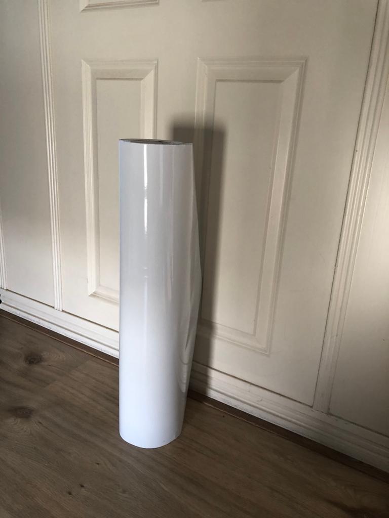Witte vinyl folie 60cm breed, Ophalen of Verzenden, Zo goed als nieuw, 15 m² of meer, Folie