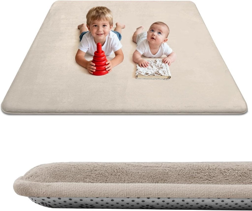 nieuw  127 x 127 cm kruipmat voor baby's, 3 cm dikke beige, Ophalen, Nieuw, Vierkant, Boxkleed