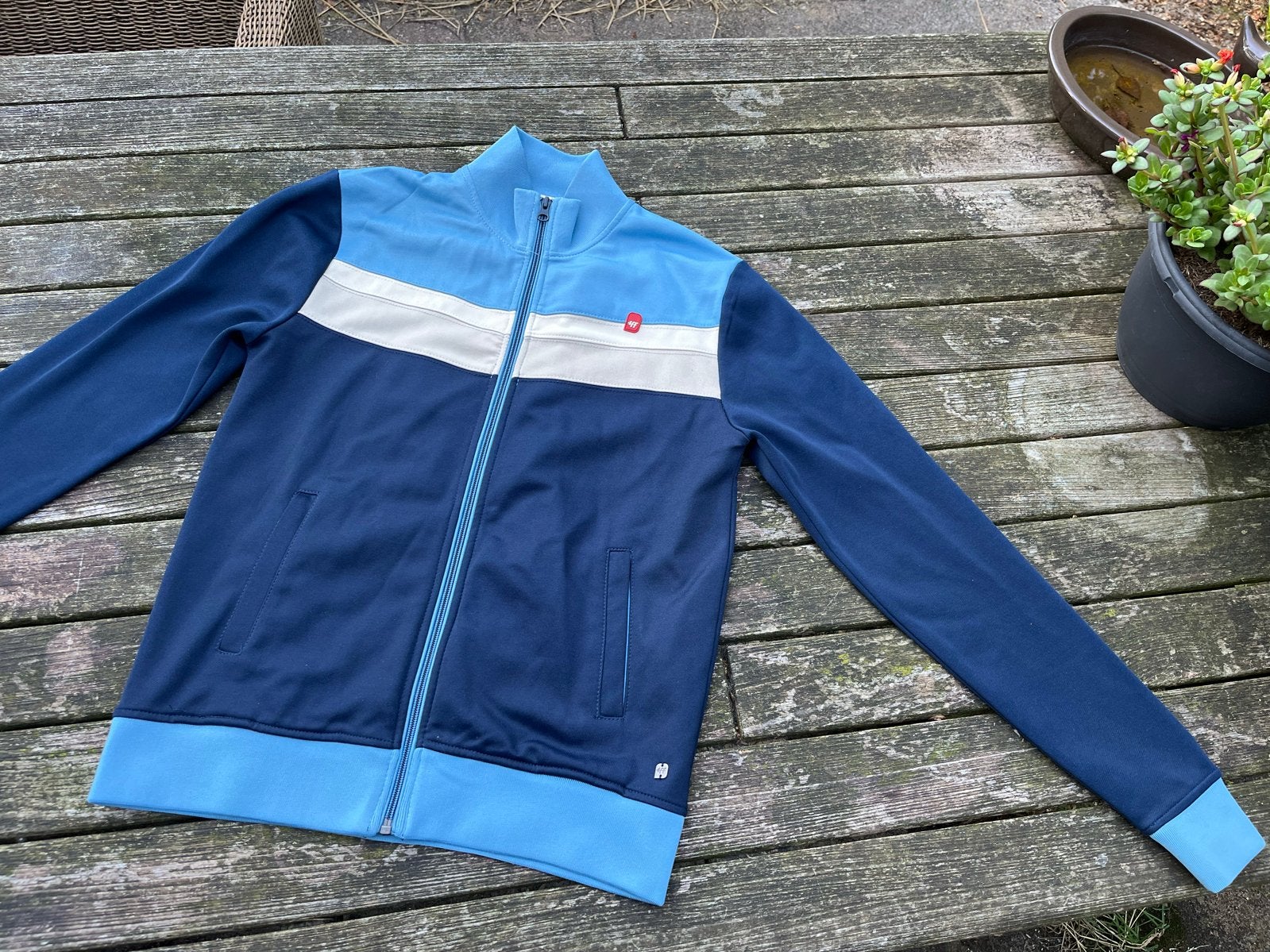 4 funky flavours vest - Maat S - Blauw met witte accenten, Ophalen of Verzenden, Gedragen, Maat 46 (S) of kleiner, Blauw