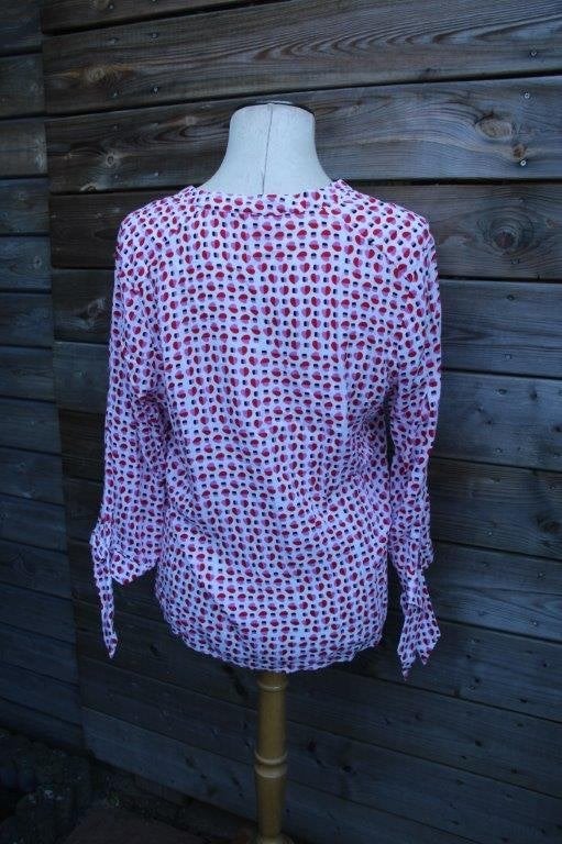 Blouse rood/ roze Emily van den Bergh mt 42 Vaste prijs, Kleding | Dames, Maat 42/44 (L), Emily van den Bergh, Ophalen of Verzenden