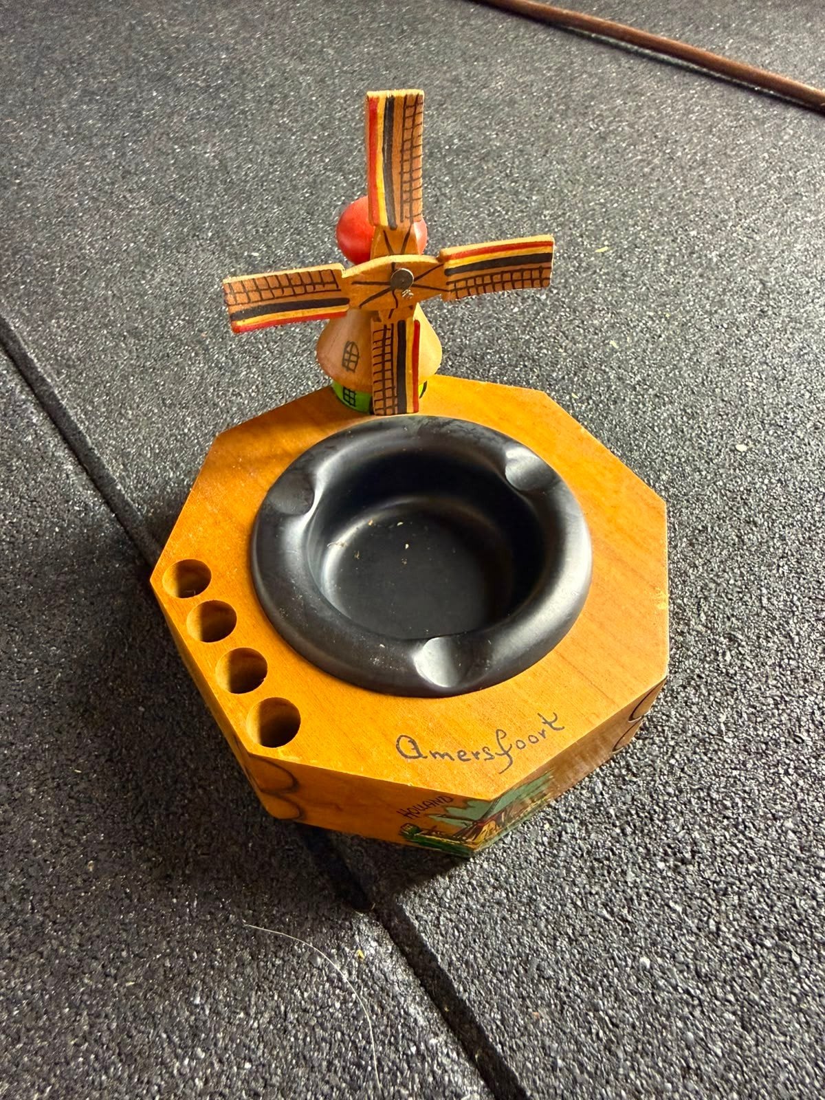 Vintage asbak/rokersset met molen - Amersfoort souvenir, Ophalen of Verzenden, Gebruikt, Asbak
