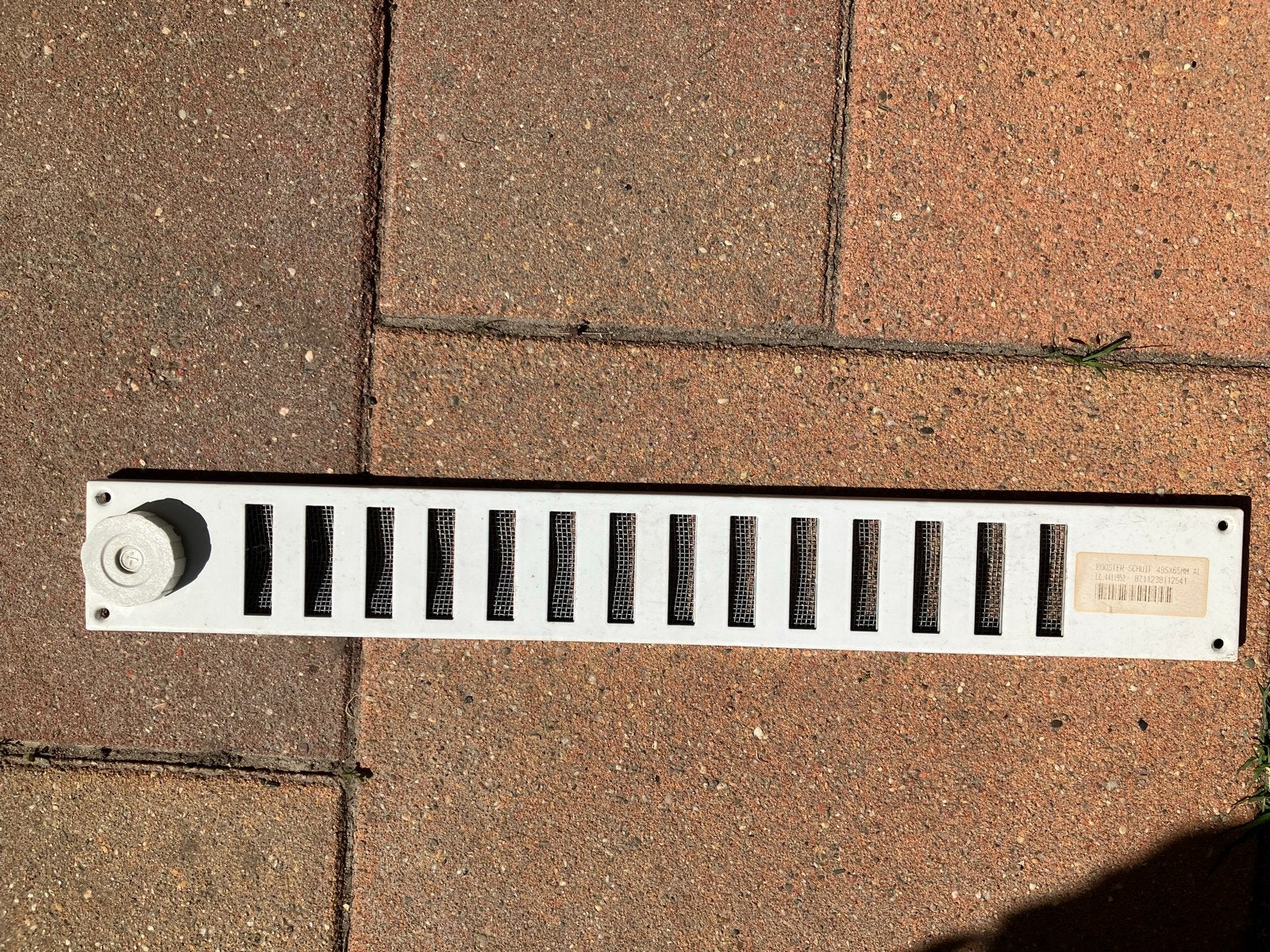 Schuifrooster 495x65mm Wit Aluminium met Gaas, Ophalen of Verzenden, Nieuw, Ventilator