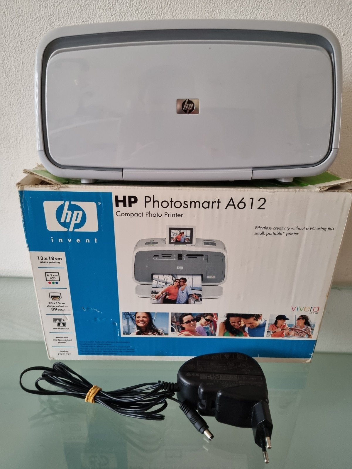 HP PHOTOSMART A612 COMPACT/DRAAGBAAR FOTOPRINTER,Adap,Izgst!, Computers en Software, Printers, Fotoprinter, Inkjetprinter, Kleur printen