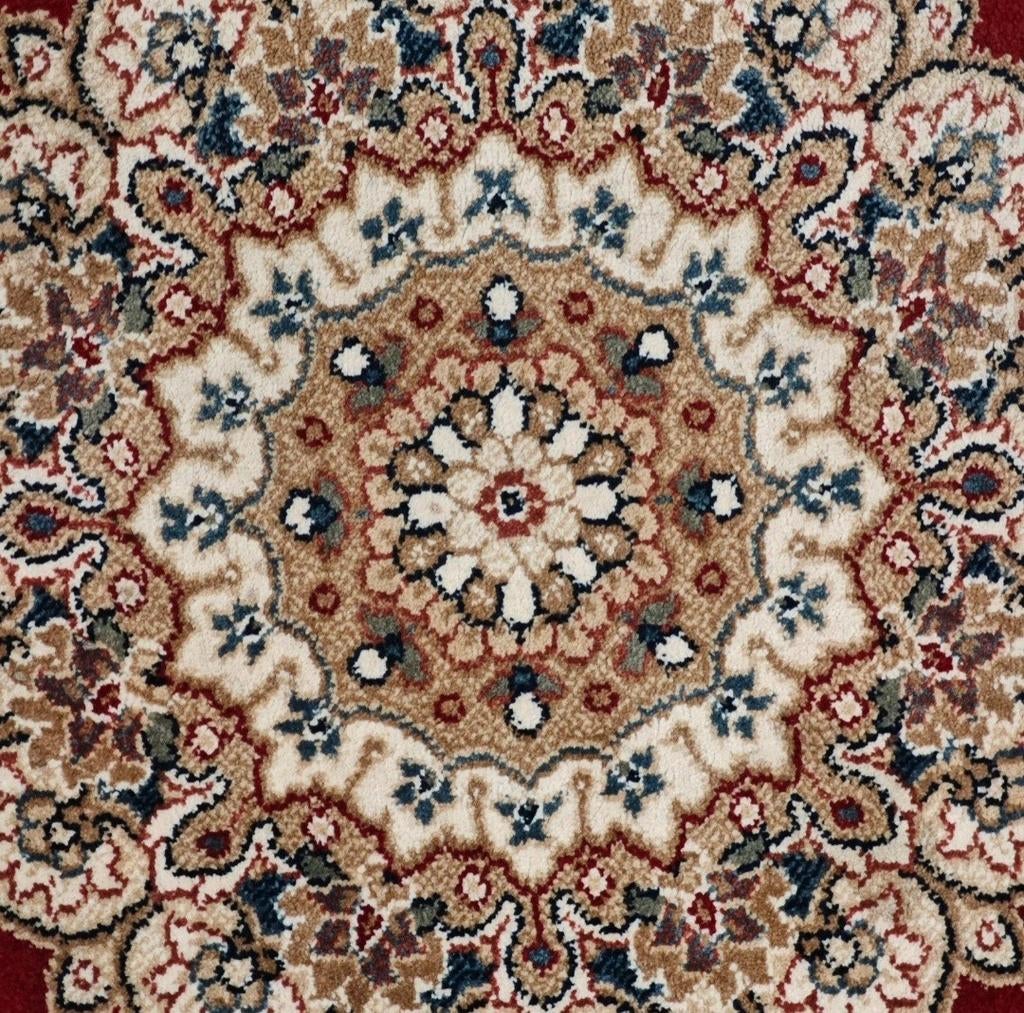 Vintage oosters Persia vloerkleed medallion rood 159x223cm, Crème, Onbekend@voorbeeld.com, Klassiek, Oosters, 150 tot 200 cm