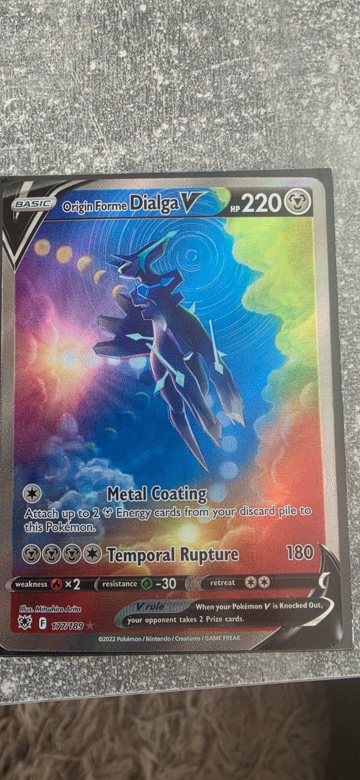 Origin Forme Dialga V Full Art 177/189 Astral Radiance, Hobby en Vrije tijd, Ophalen of Verzenden, Zo goed als nieuw, Losse kaart