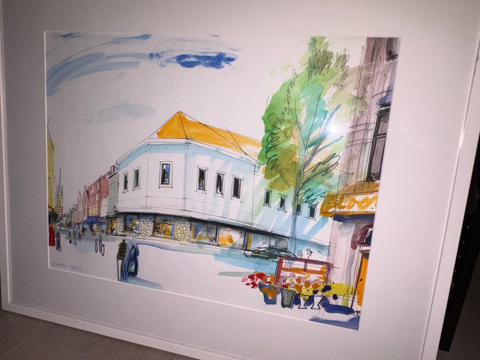 Guus van Eck - 'Geurts Steenweg' - Tekening/Gouache 1998, Ophalen, Schilderij, Gemengde techniek, Gesigneerd