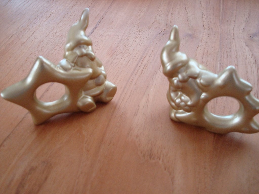 Gouden Kerst servetringen, 2 stuks, Diversen, Ophalen of Verzenden, Gebruikt