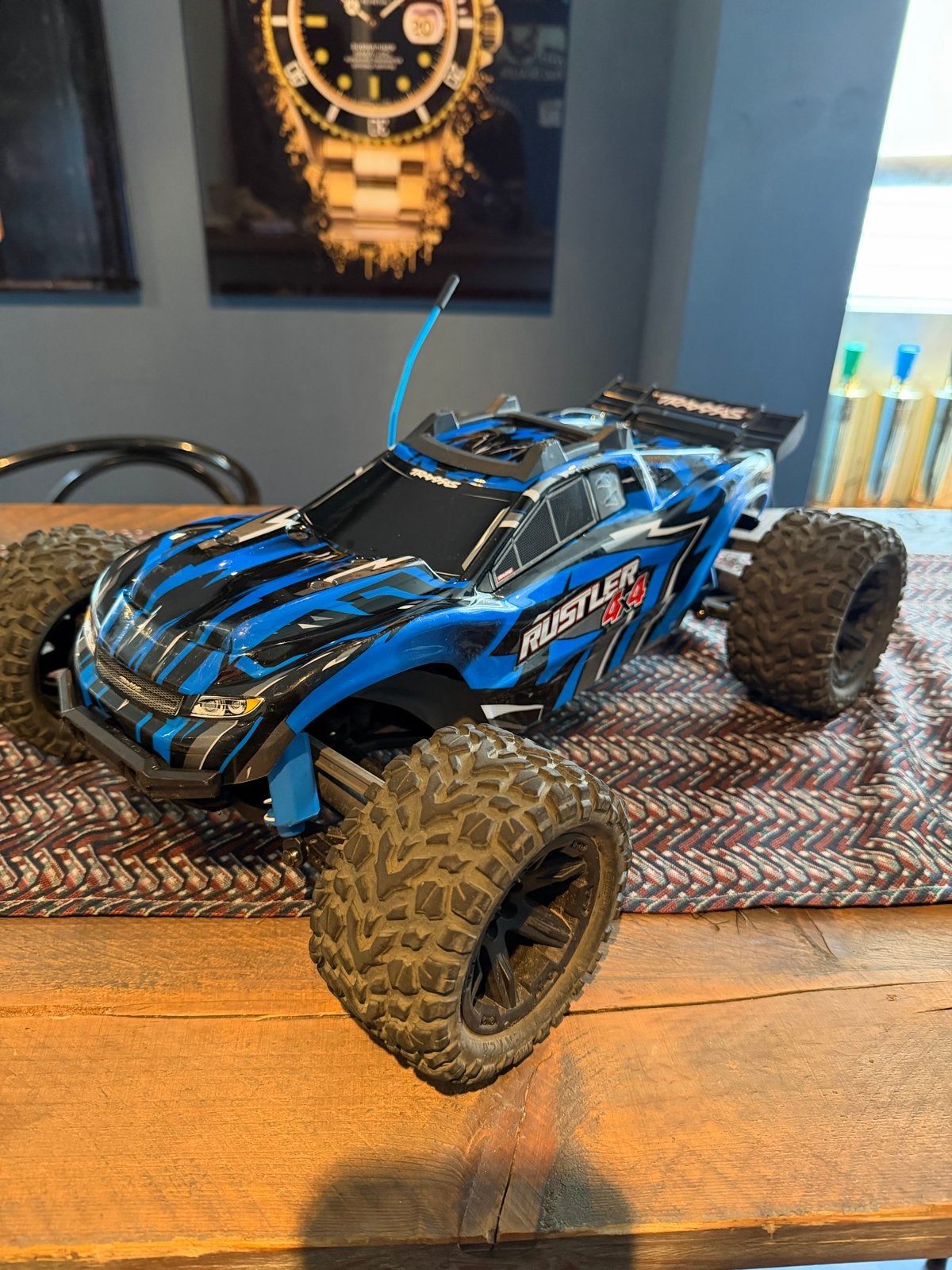 Traxxas Rustler 4x4 VXL RC Auto - Zo goed als nieuw, Auto offroad, Zo goed als nieuw, RTR (Ready to Run), Overige schalen