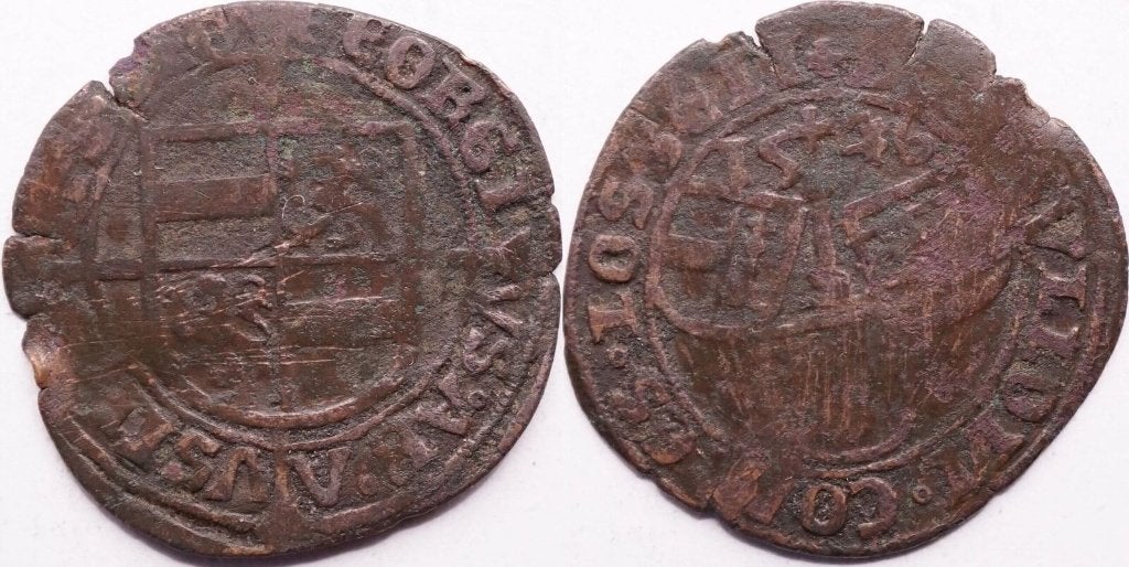 Luik brule van 4 sols 1546 Georg van Oostenrijk, Postzegels en Munten, Ophalen of Verzenden, Overig, Losse munt