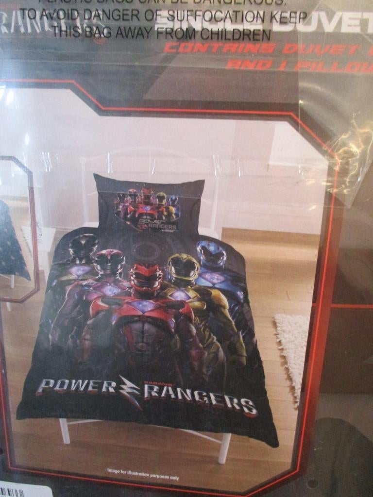 POWER RANGERS DEKBED OVERTREKSET NIEUW 1-PERSOONS, Verzenden, Nieuw, Jongetje of Meisje, Dekbedovertrek