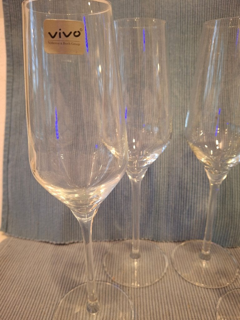 Vivo - Villeroy & Boch - 8 mooie champagneglazen, Glas of Glazen, --, Vivo, Villeroy & Boch
