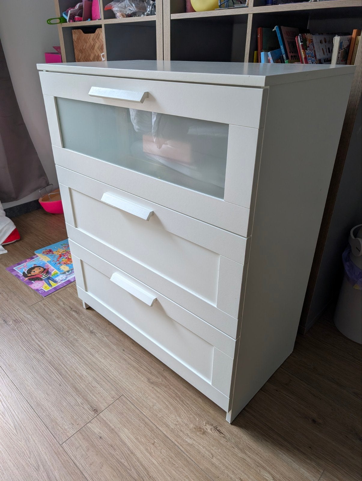 Ikea ladekast met 3 lades, Ophalen, Gebruikt, Glas, 100 tot 150 cm