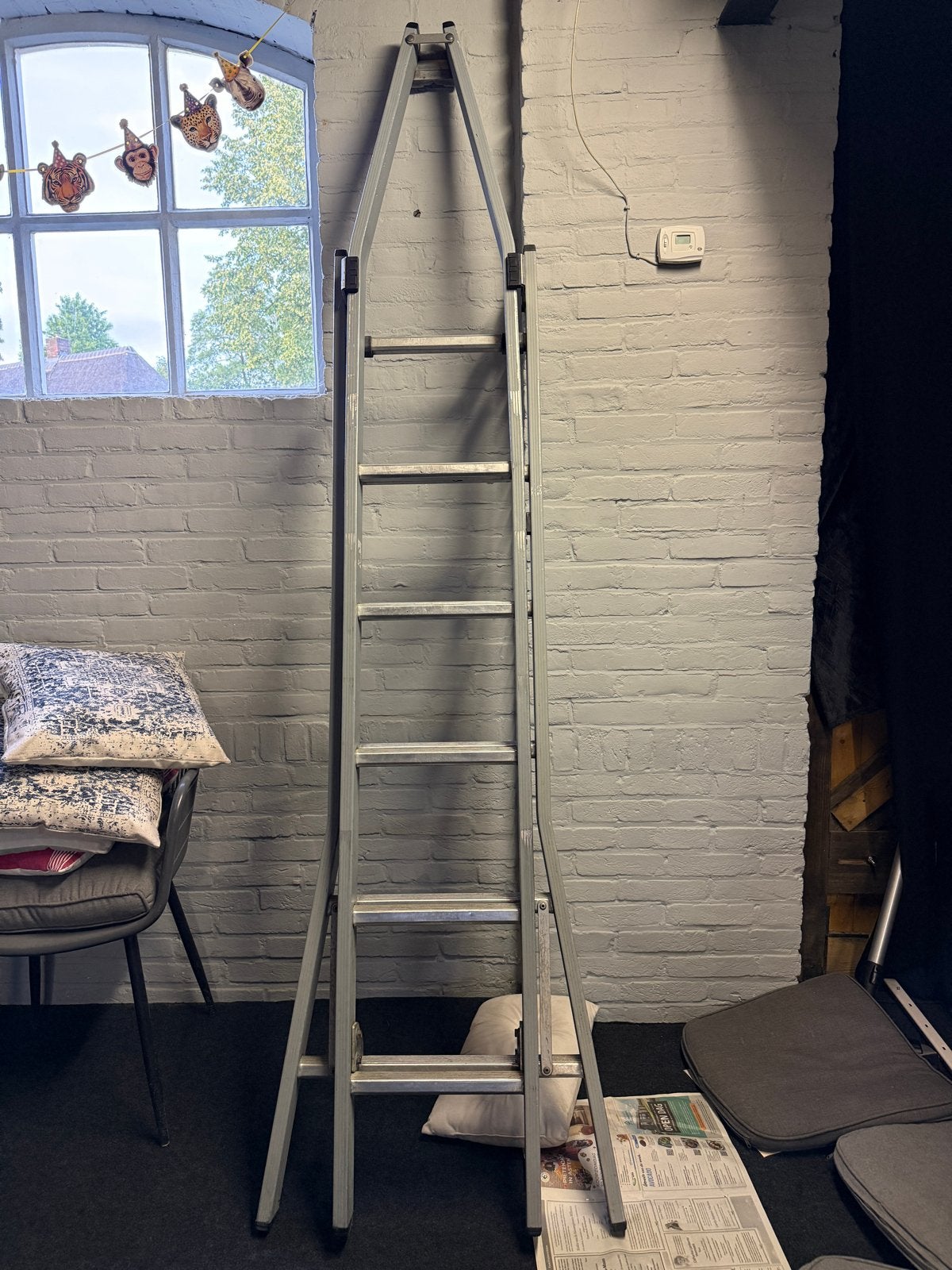 Dirks aluminium puntladder, Ophalen, Gebruikt, Trap, Opvouwbaar of Inschuifbaar