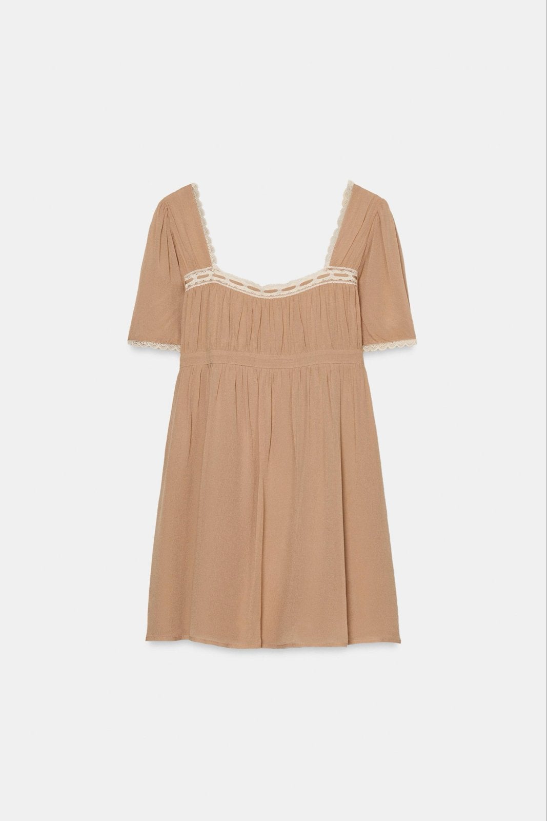 ZARA Nieuwe Beige Romantische Top/ Babydoll dress maat XS, Ophalen of Verzenden, Nieuw, Maat 34 (XS) of kleiner, Beige