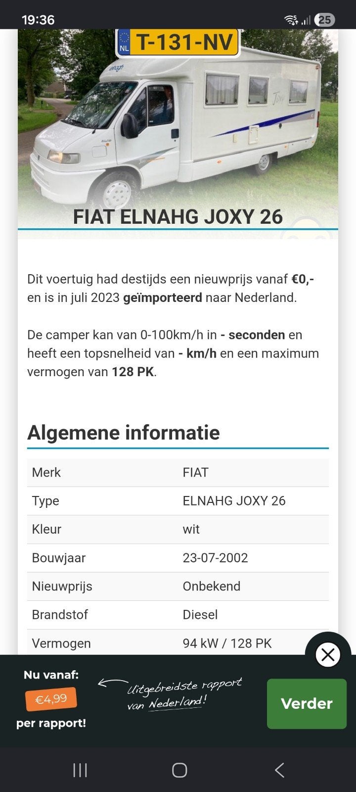 Fiat Elnagh Joxy 26 Camper - Compact en Compleet, Caravans en Kamperen, Particulier, Half-integraal