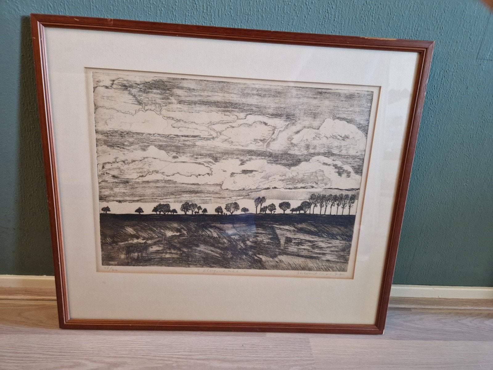 schilderij tekening ets ?gravure?, Antiek en Kunst, Ophalen