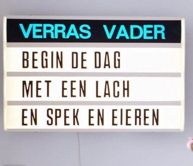 Grote vintage letterbak licht reclame, Ophalen of Verzenden