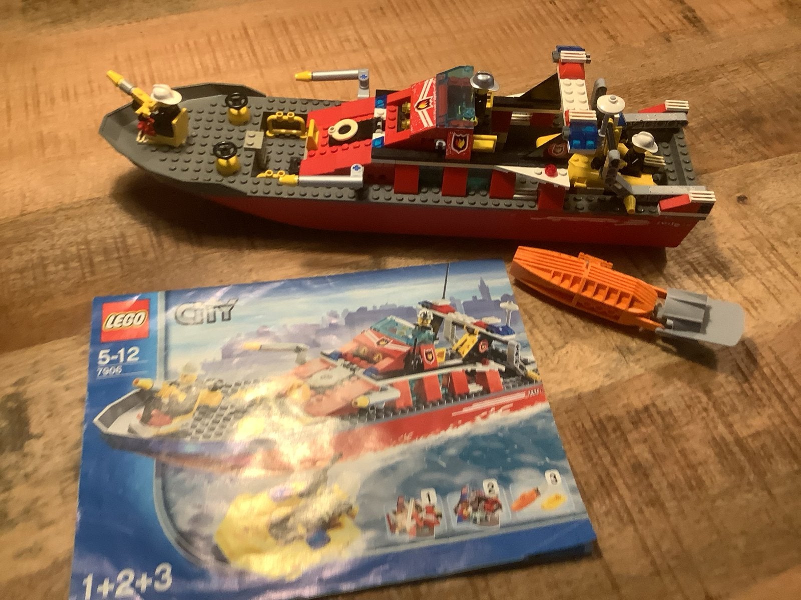 LEGO City Brandweerboot 7906 met instructies, Lego, Ophalen of Verzenden, Compleet, Complete set