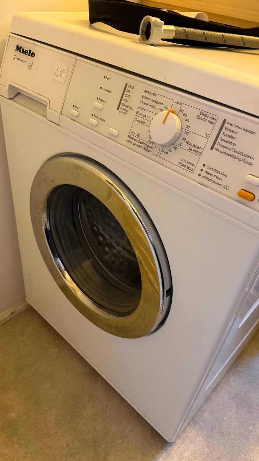 Wasmachine Miele PrimaVera (moet zsm weg), Witgoed en Apparatuur, Ophalen, Zo goed als nieuw, 85 tot 90 cm, 1200 tot 1600 toeren