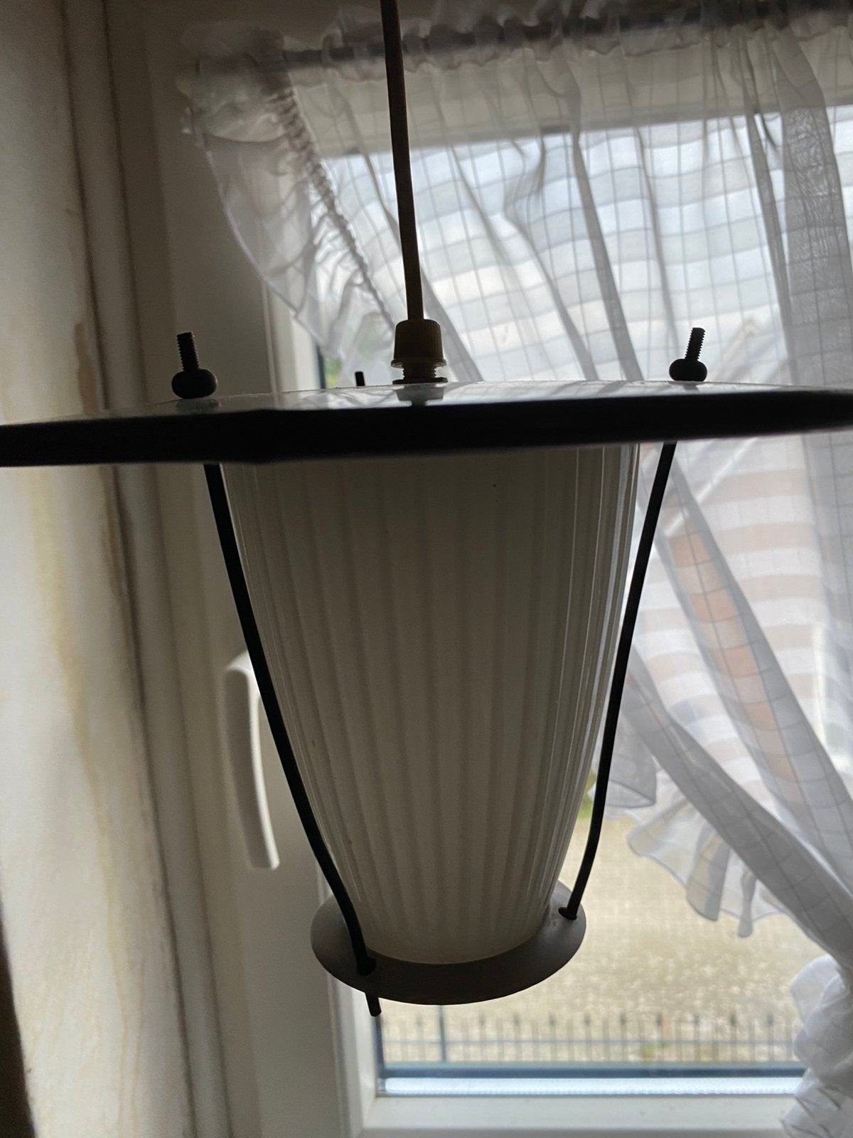 Mid-Century jaren 50 Dutch Design hanglamp, Ophalen, Gebruikt, Glas, Jaren 50